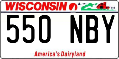 WI license plate 550NBY