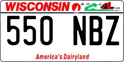 WI license plate 550NBZ