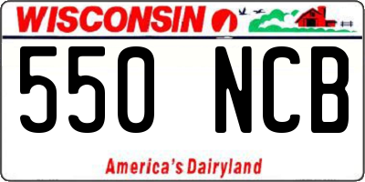 WI license plate 550NCB
