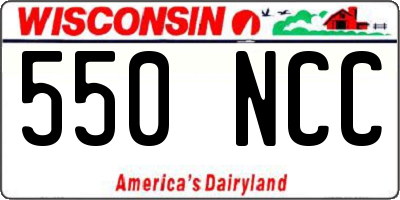WI license plate 550NCC