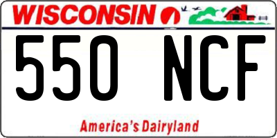 WI license plate 550NCF