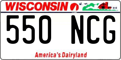 WI license plate 550NCG