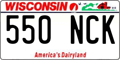WI license plate 550NCK