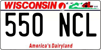 WI license plate 550NCL