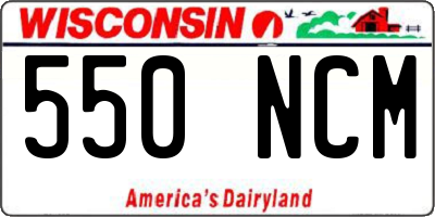 WI license plate 550NCM