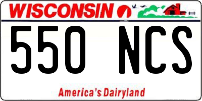 WI license plate 550NCS