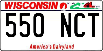 WI license plate 550NCT