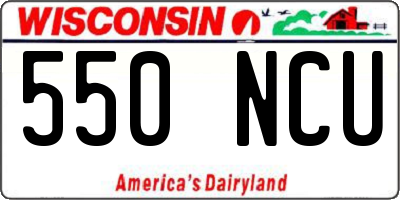 WI license plate 550NCU