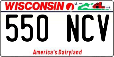 WI license plate 550NCV