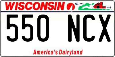 WI license plate 550NCX