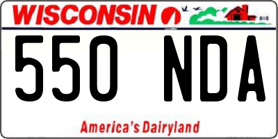 WI license plate 550NDA