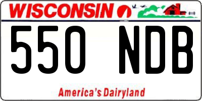 WI license plate 550NDB