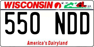 WI license plate 550NDD