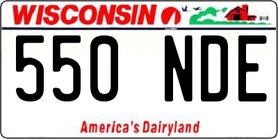 WI license plate 550NDE