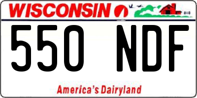 WI license plate 550NDF