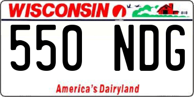 WI license plate 550NDG