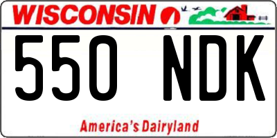 WI license plate 550NDK