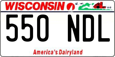 WI license plate 550NDL