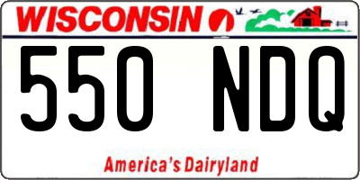 WI license plate 550NDQ
