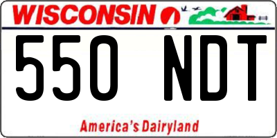 WI license plate 550NDT