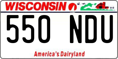 WI license plate 550NDU