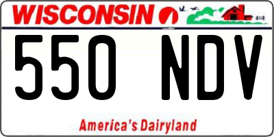 WI license plate 550NDV