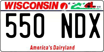 WI license plate 550NDX