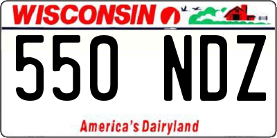 WI license plate 550NDZ