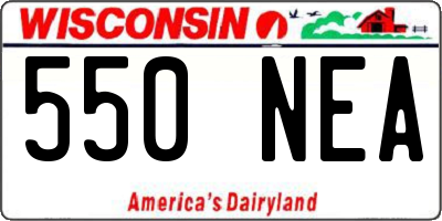 WI license plate 550NEA