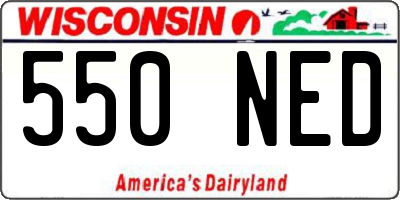 WI license plate 550NED