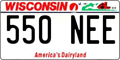WI license plate 550NEE