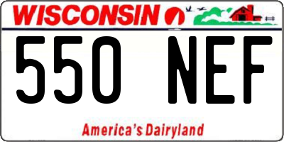 WI license plate 550NEF
