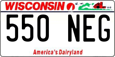 WI license plate 550NEG