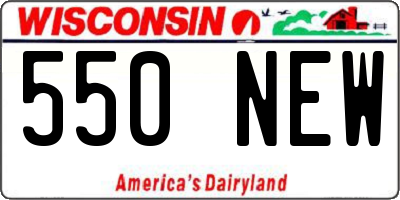 WI license plate 550NEW