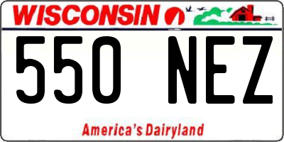 WI license plate 550NEZ