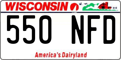 WI license plate 550NFD