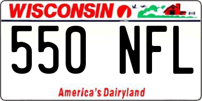 WI license plate 550NFL