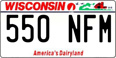 WI license plate 550NFM
