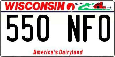 WI license plate 550NFO