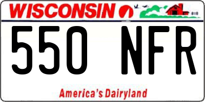WI license plate 550NFR