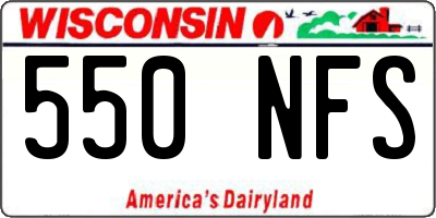 WI license plate 550NFS