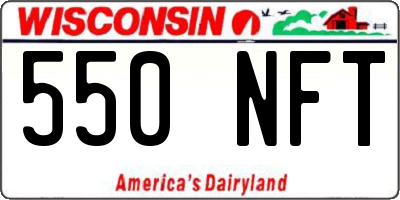 WI license plate 550NFT