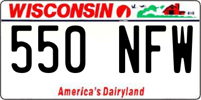 WI license plate 550NFW
