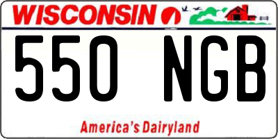WI license plate 550NGB
