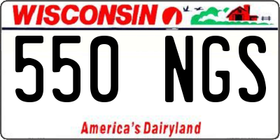 WI license plate 550NGS