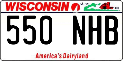 WI license plate 550NHB
