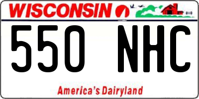 WI license plate 550NHC