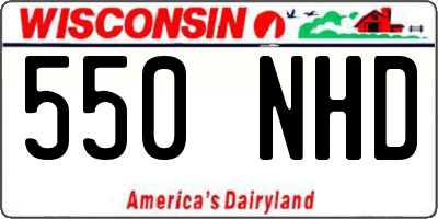 WI license plate 550NHD