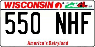WI license plate 550NHF