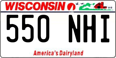WI license plate 550NHI
